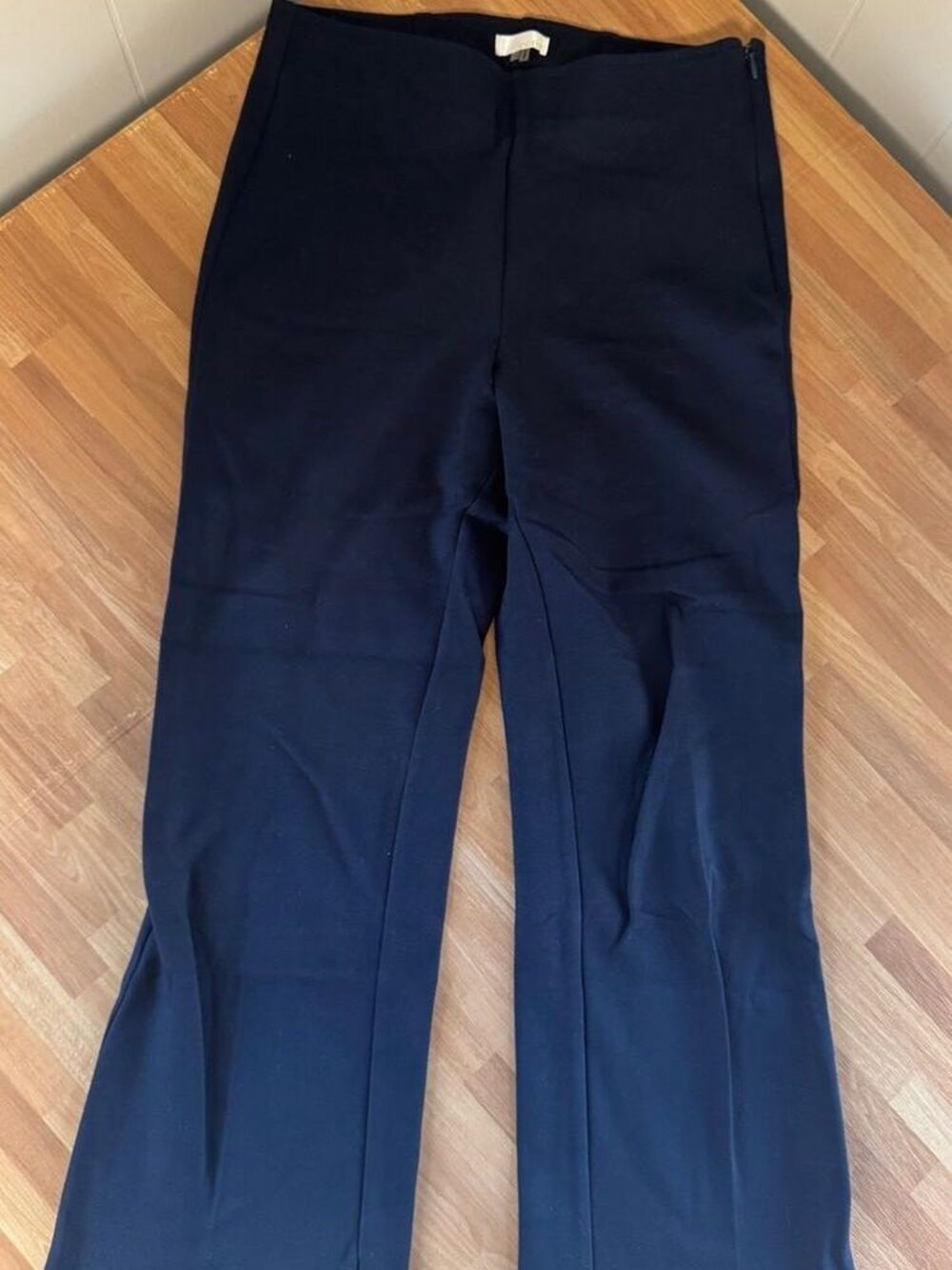 ecru Navy Blue Greenwich Straight Leg Ponte cropped Pants Size XS
